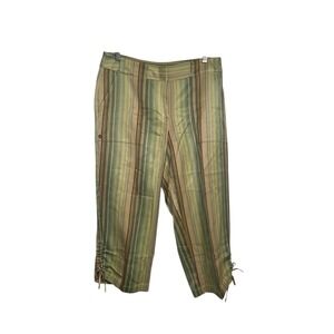 Tommy Bahama Women's Crop Pants Capri 100% Silk Green size‎ 6